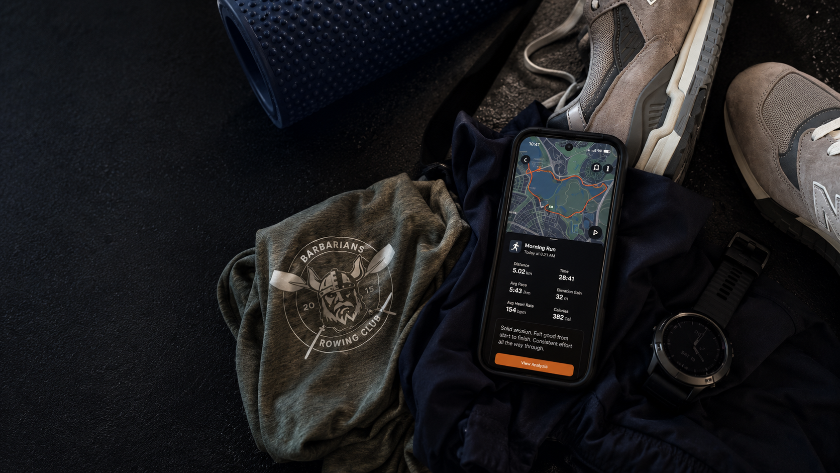 The workout screenshot is the